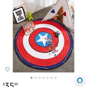 Round Captain America rug